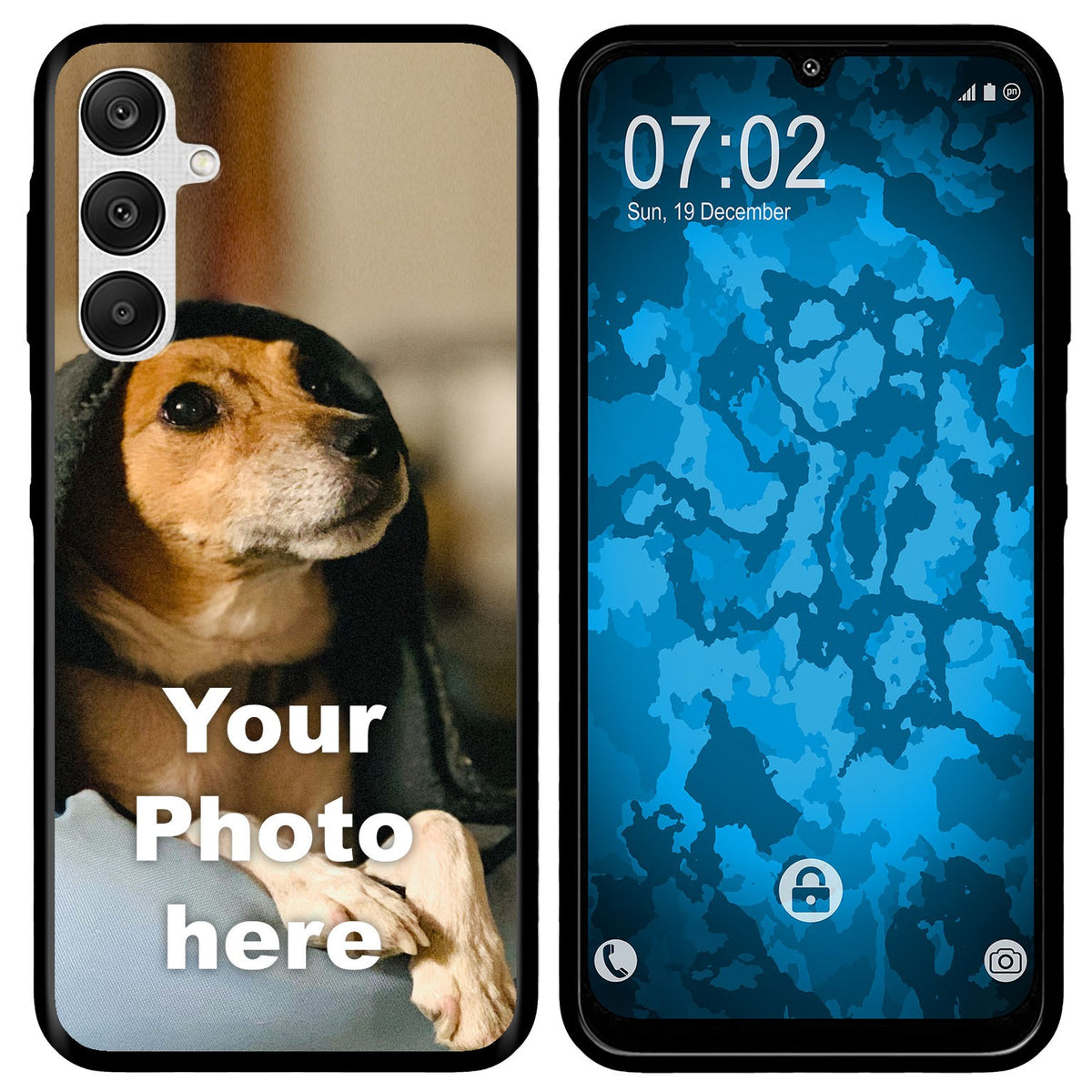 Personalisierte Handyhülle für Galaxy A25 (schwarz) zum Selbstgestalten mit eigenem Foto