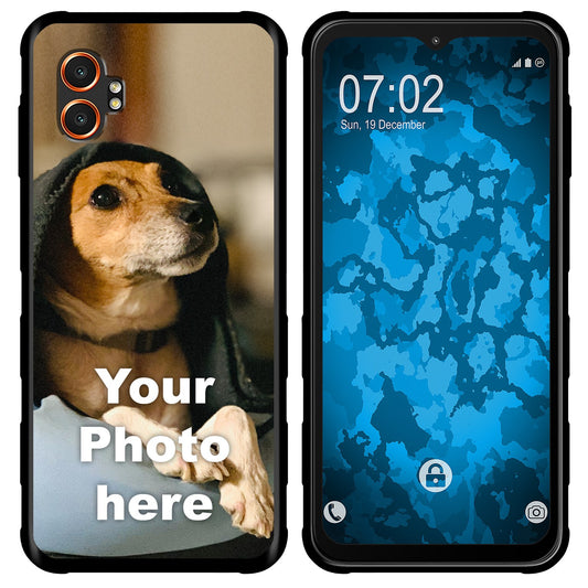 PhoneNatic Case kompatibel mit Galaxy Xcover 7 Pro Personalisierte Handyhülle SCHWARZ zum selbst gestalten mit eigenem F