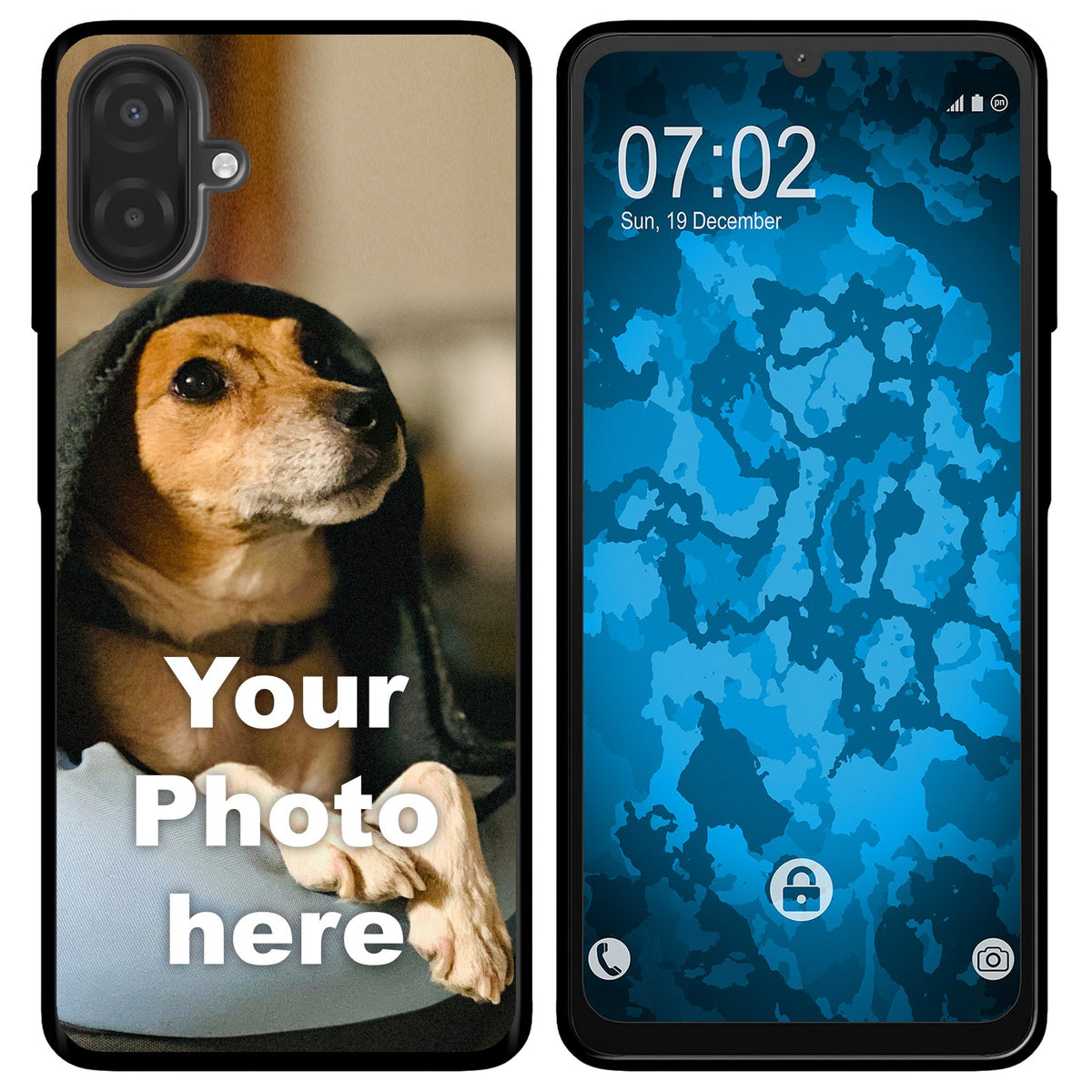 Personalisierte Handyhülle für Galaxy A07 (schwarz) zum Selbstgestalten mit eigenem Foto
