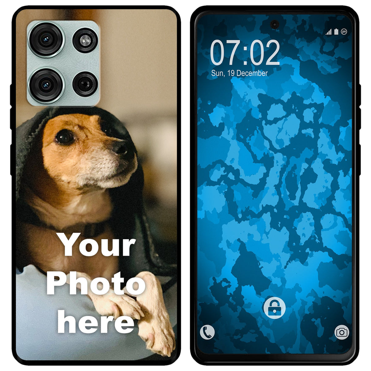 Personalisierte Handyhülle für Moto G75 (schwarz) zum Selbstgestalten mit eigenem Foto