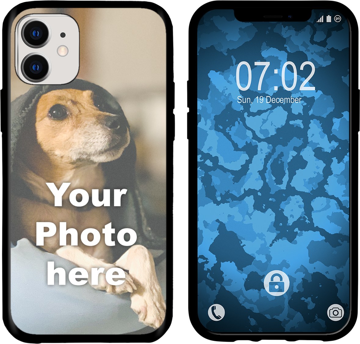 Personalisierte Handyhülle für iPhone 12/12 Pro (schwarz) zum Selbstgestalten mit eigenem Foto