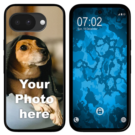PhoneNatic Case kompatibel mit Pixel 10a Personalisierte Handyhülle SCHWARZ zum selbst gestalten mit eigenem Foto