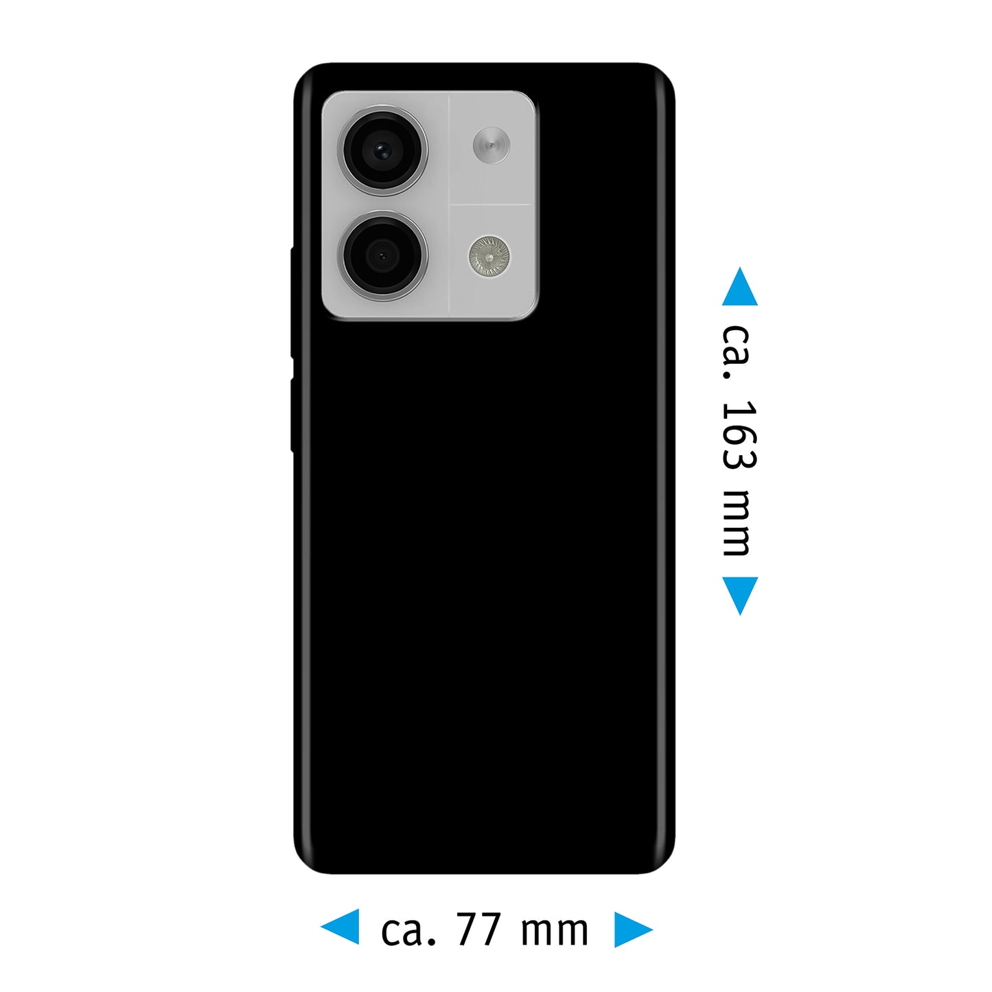 PhoneNatic Case kompatibel mit Xiaomi Redmi Note 13 – Schwarz Silikon Hülle crystal-case Cover