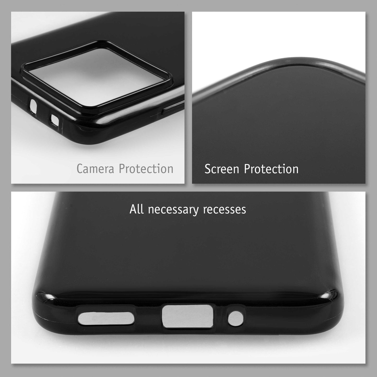 PhoneNatic Case kompatibel mit Xiaomi Redmi Note 13 – Schwarz Silikon Hülle crystal-case Cover