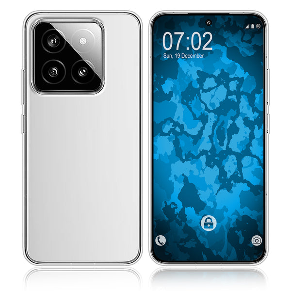 PhoneNatic Case kompatibel mit Xiaomi 14 – Transparent Silikon Hülle crystal-case Cover