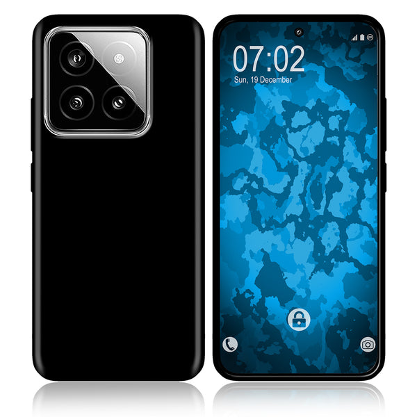 PhoneNatic Case kompatibel mit Xiaomi 14 – Schwarz Silikon Hülle crystal-case Cover