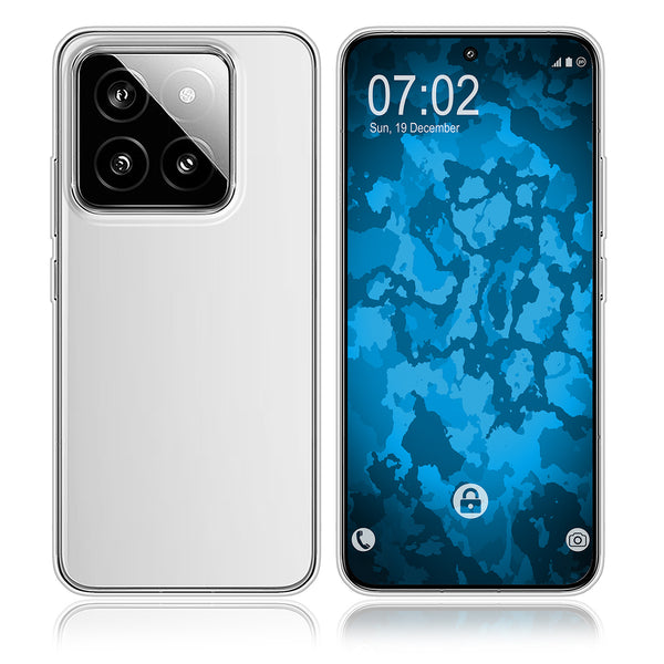 PhoneNatic Case kompatibel mit Xiaomi 14 Pro – Transparent Silikon Hülle crystal-case Cover