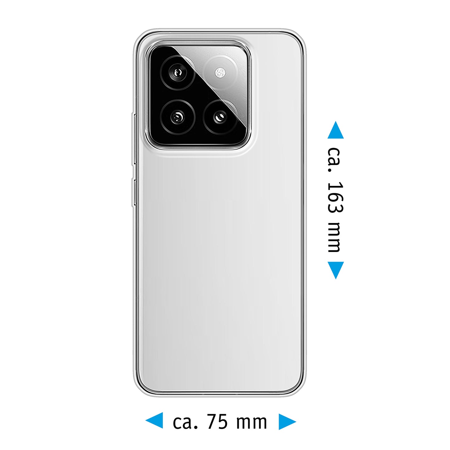 PhoneNatic Case kompatibel mit Xiaomi 14 Pro – Transparent Silikon Hülle crystal-case Cover