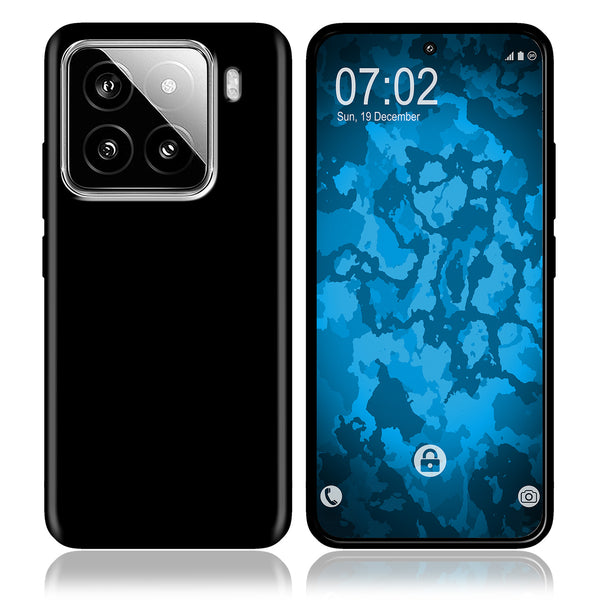 PhoneNatic Case kompatibel mit Xiaomi 15 – Schwarz Silikon Hülle crystal-case Cover
