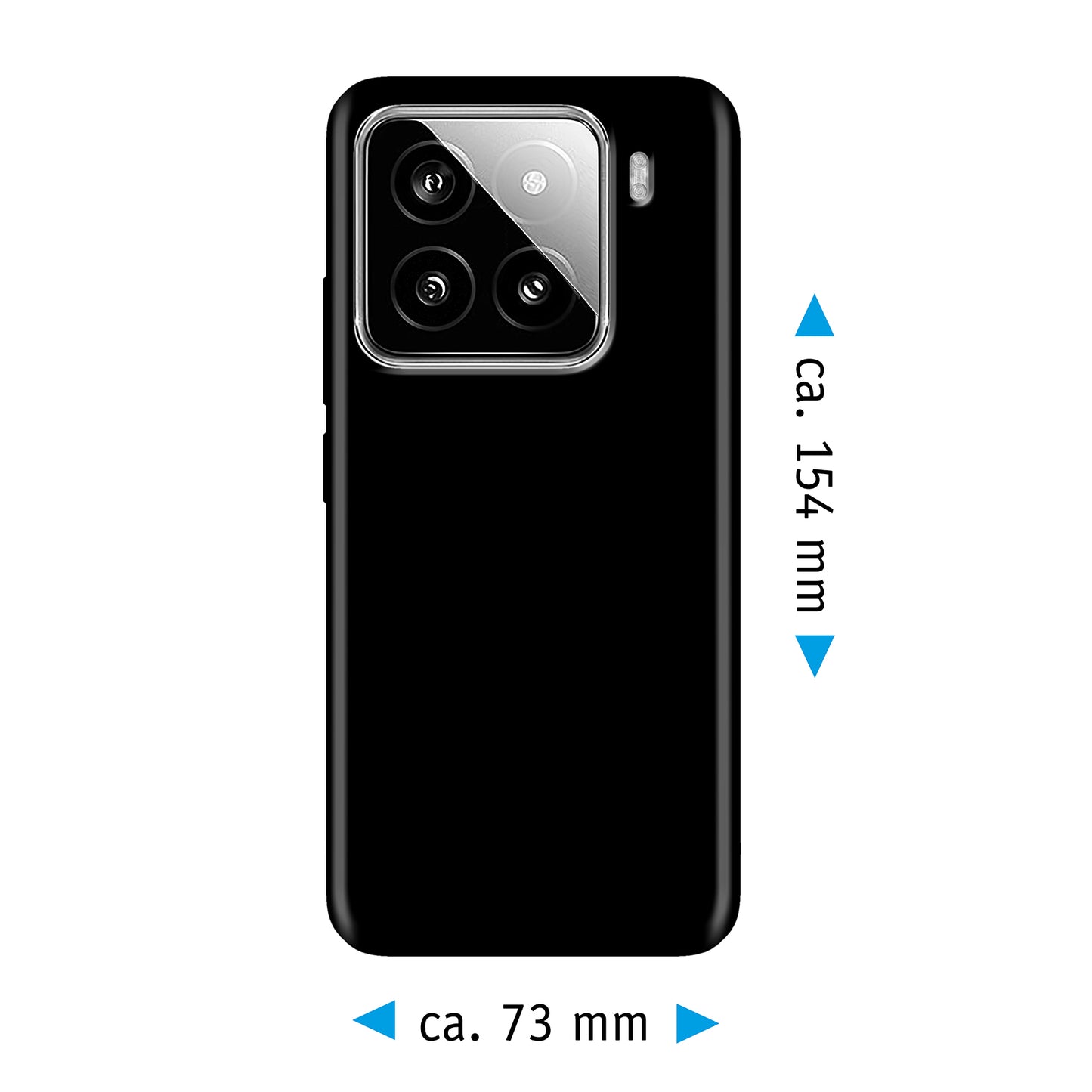 PhoneNatic Case kompatibel mit Xiaomi 15 – Schwarz Silikon Hülle crystal-case Cover