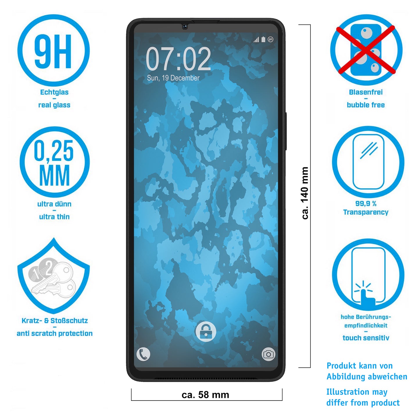 1x Glas-Folie klar für Sony Xperia 10 V – Panzerglas für Sony Xperia 10 V