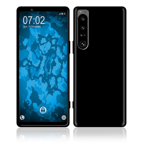 PhoneNatic Case kompatibel mit Sony Xperia 1 IV – Schwarz Silikon Hülle crystal-case Cover
