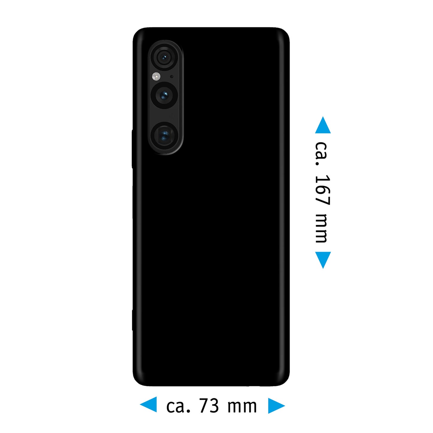 PhoneNatic Case kompatibel mit Sony Xperia 1 V – Schwarz Silikon Hülle crystal-case Cover