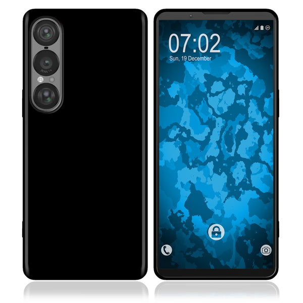 PhoneNatic Case kompatibel mit Sony Xperia 1 VII – Schwarz Silikon Hülle crystal-case Cover