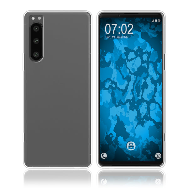 PhoneNatic Case kompatibel mit Sony Xperia 5 IV – Transparent Silikon Hülle crystal-case Cover
