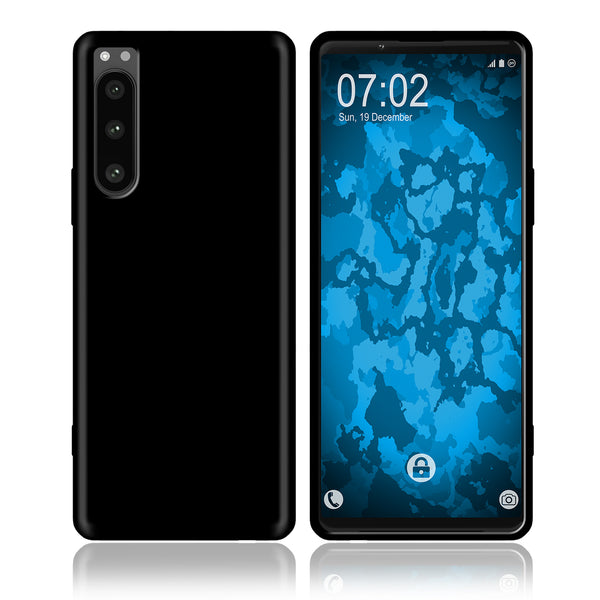 PhoneNatic Case kompatibel mit Sony Xperia 5 IV – Schwarz Silikon Hülle crystal-case Cover
