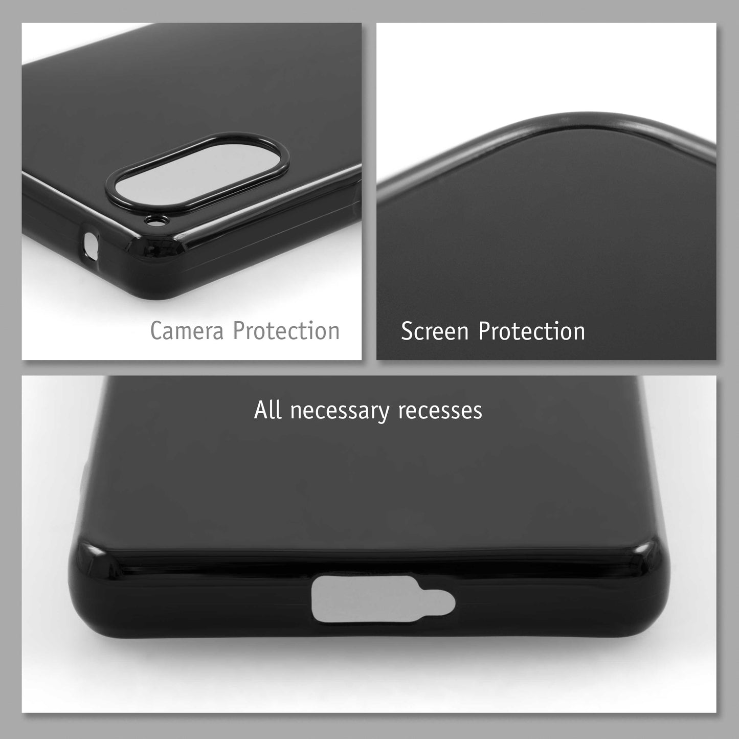 PhoneNatic Case kompatibel mit Sony Xperia 5 V – Schwarz Silikon Hülle crystal-case Cover