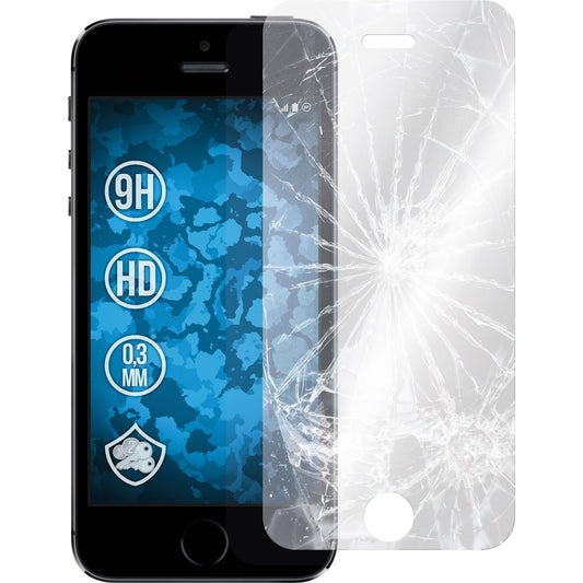 3 x Apple iPhone 5 / 5s / SE Glas-Displayschutzfolie klar