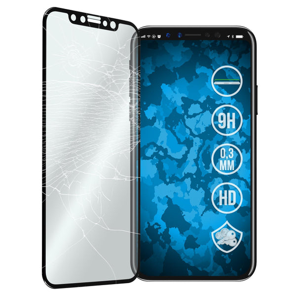 1 x Apple iPhone X / XS Glas-Displayschutzfolie klar full-sc