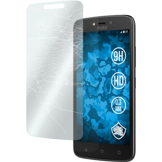 2 x Lenovo Moto C Plus Glas-Displayschutzfolie klar