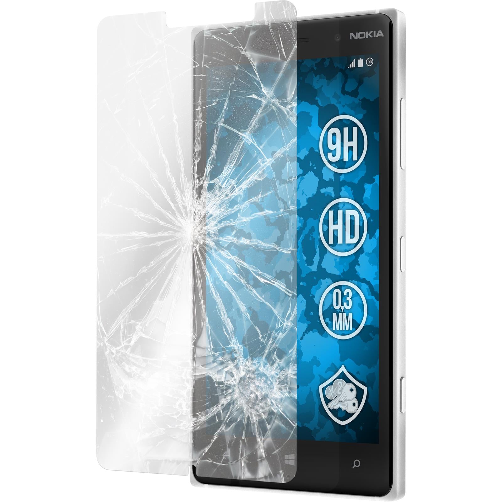 2 x  Nokia Lumia 830 Glas-Displayschutzfolie klar