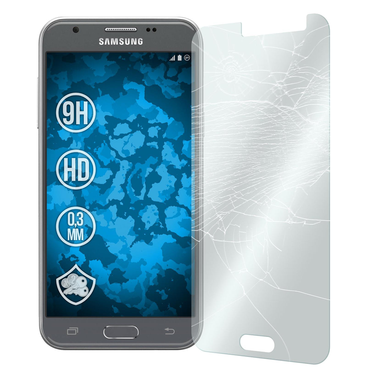 2 x Samsung Galaxy J3 Emerge Glas-Displayschutzfolie klar
