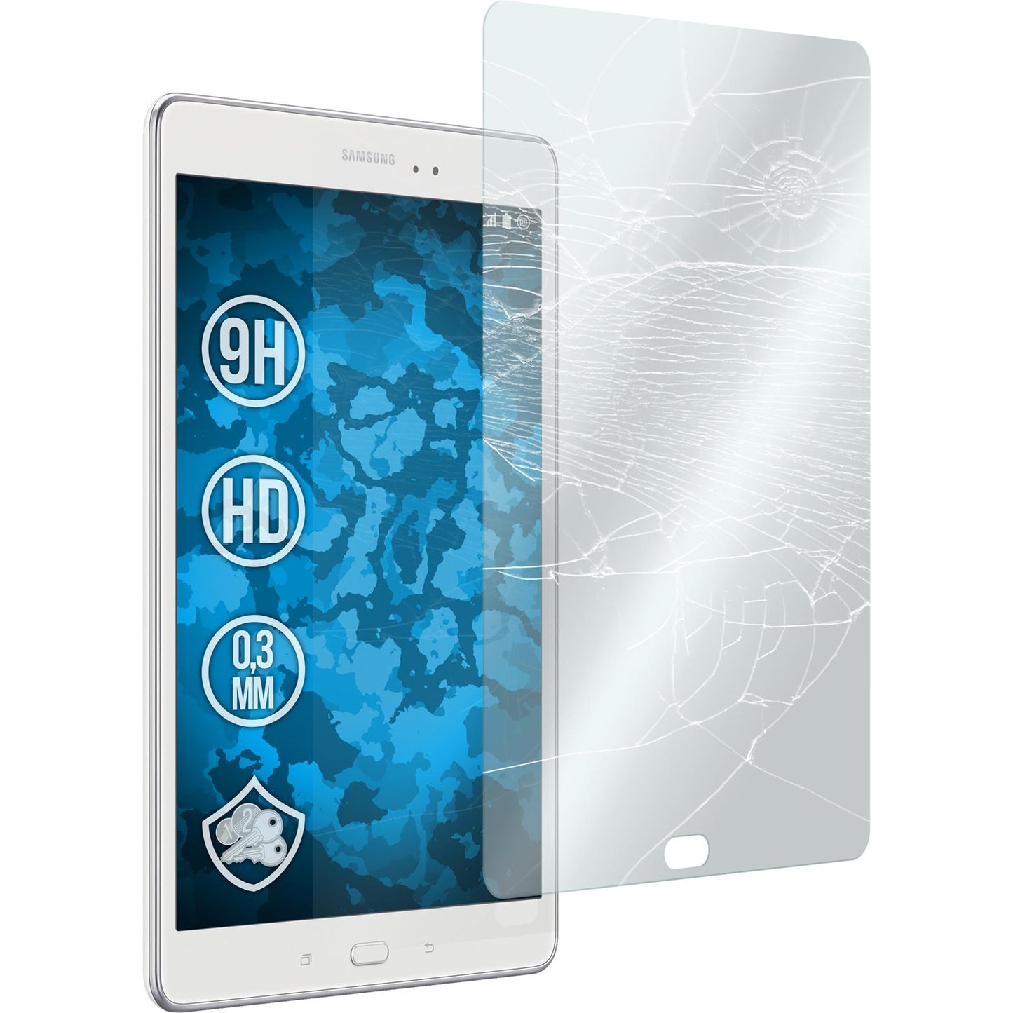 2 x Samsung Galaxy Tab A 9.7 Glas-Displayschutzfolie klar