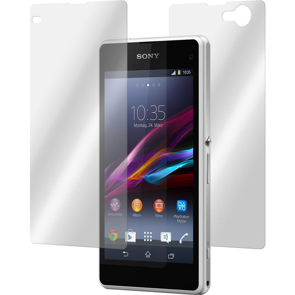 2 x Sony Xperia Z1 Compact Glas-Displayschutzfolie klar Full