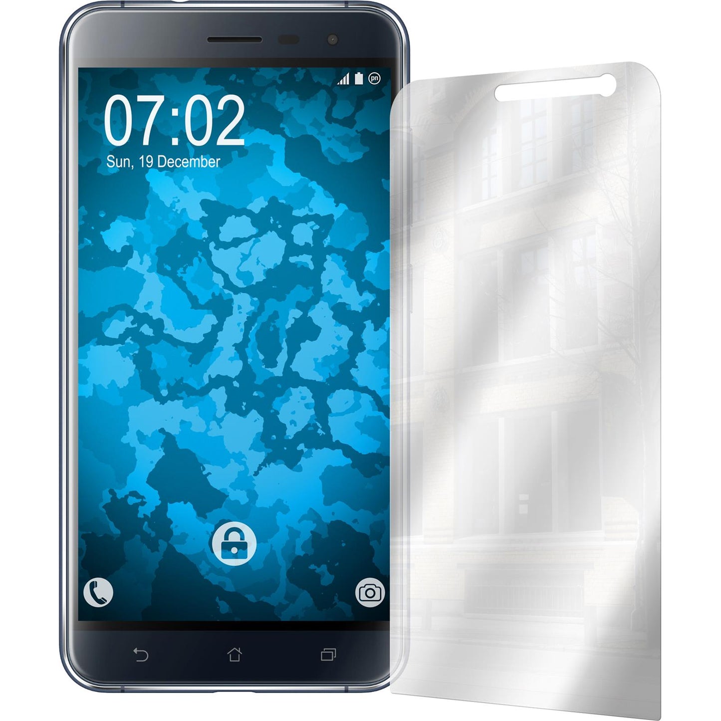 4 x Asus Zenfone 3 ZE552KL Displayschutzfolie verspiegelt
