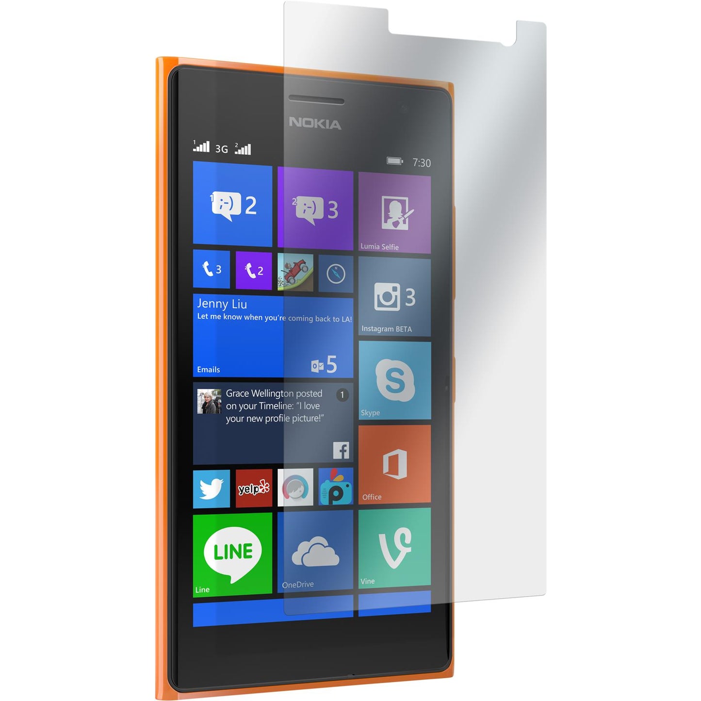 4 x  Nokia Lumia 730 Displayschutzfolie matt
