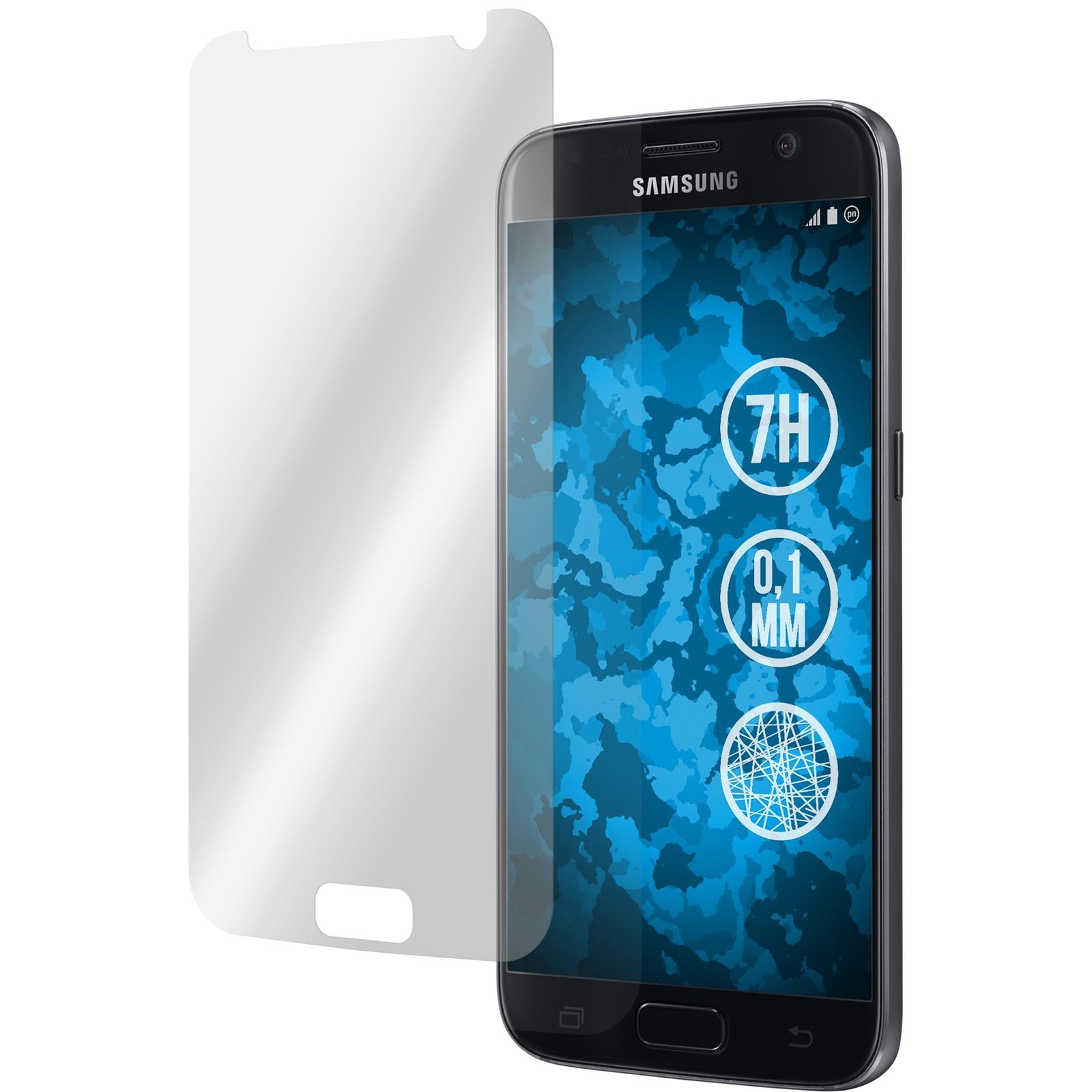 4 x Samsung Galaxy S7 Displayschutzfolie Fiber-Glas klar