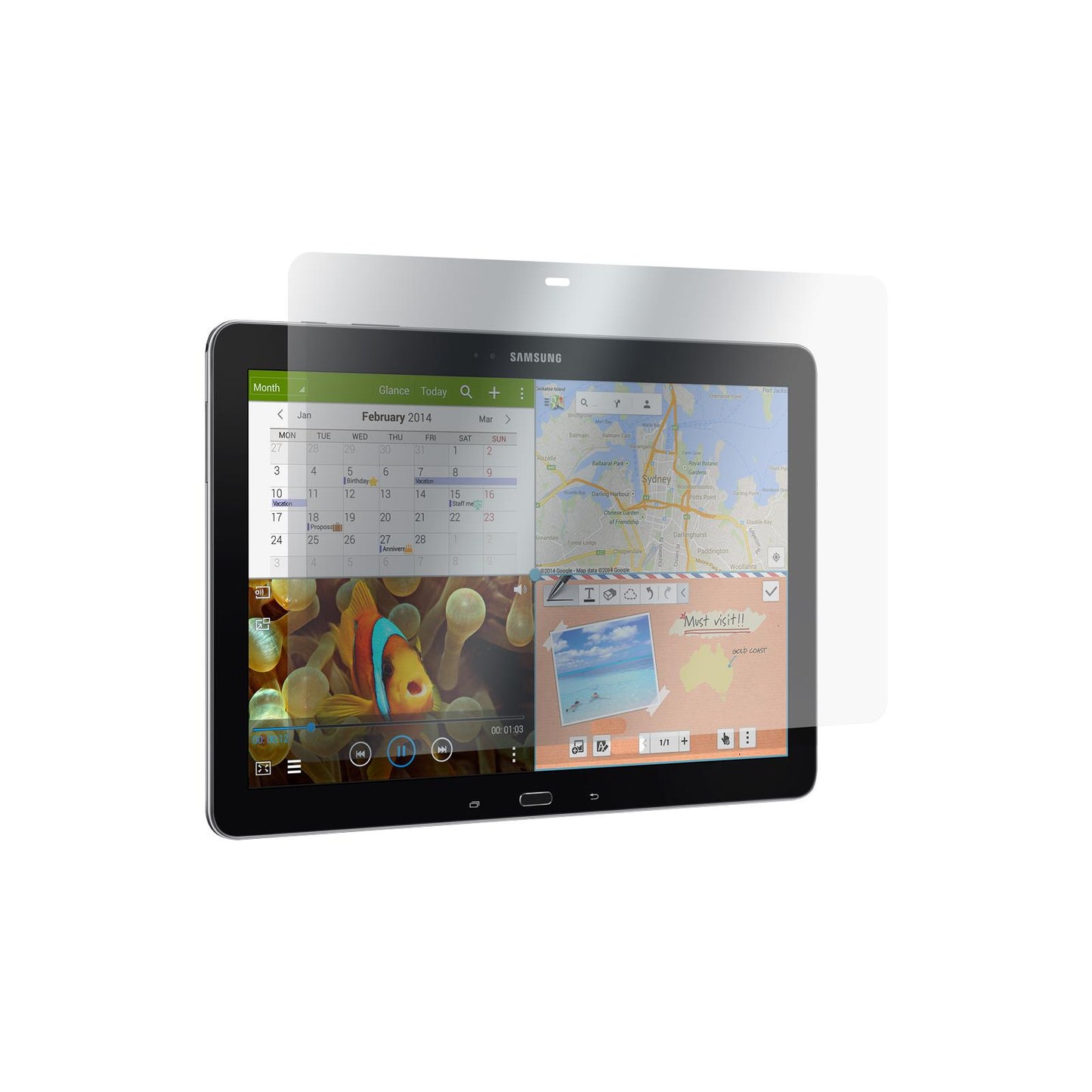 4 x Samsung Galaxy Tab Pro 12.2 Displayschutzfolie matt