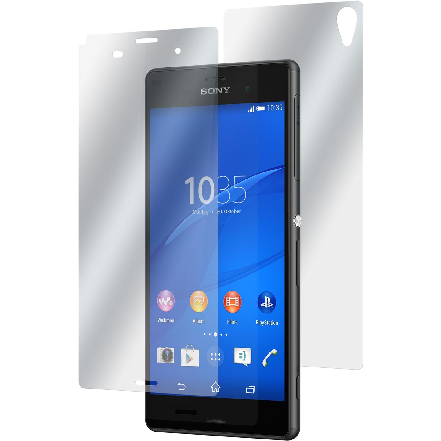 4 x Sony Xperia Z3 Displayschutzfolie klar Fullbody