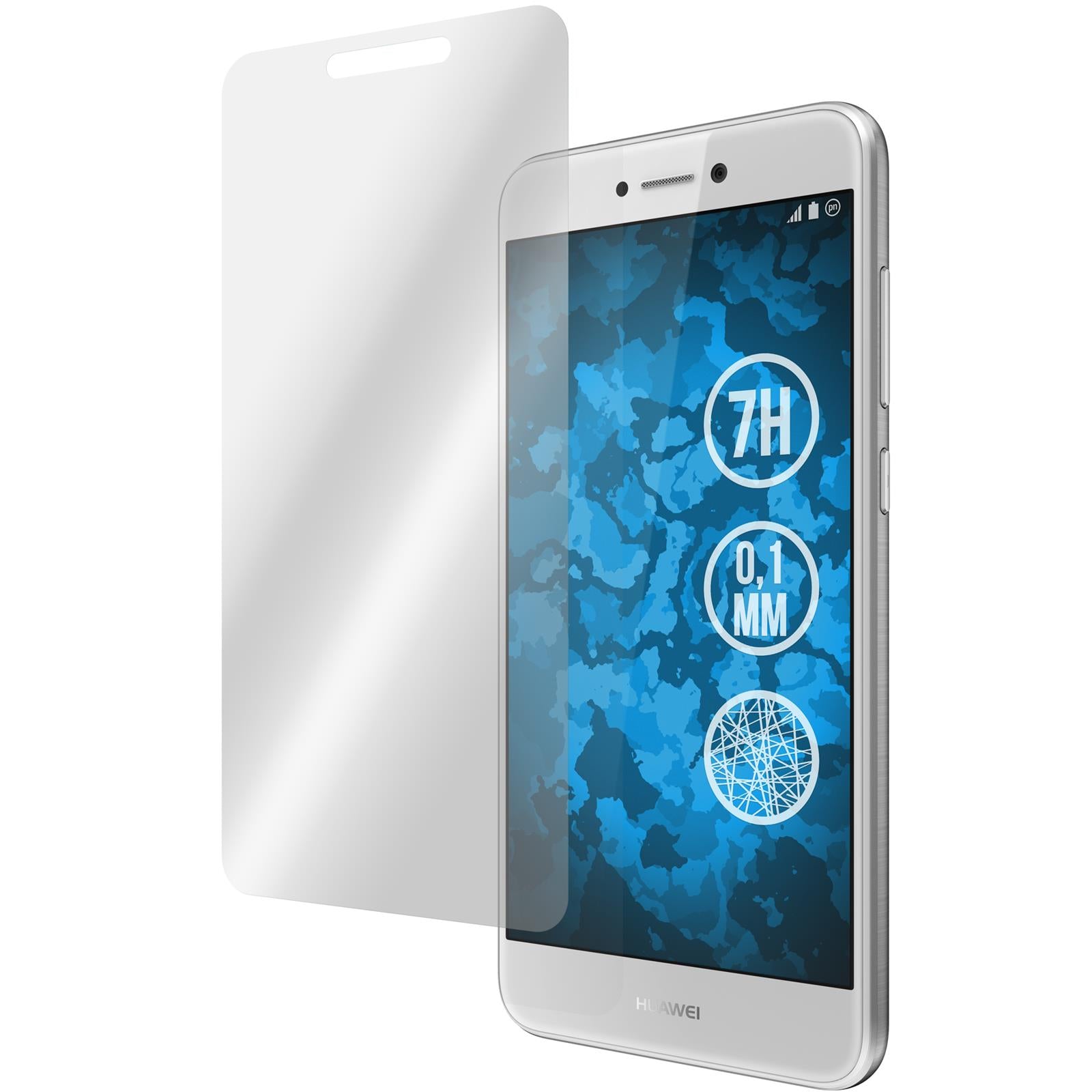 6 x Huawei P8 Lite 2017 Displayschutzfolie Fiber-Glas klar