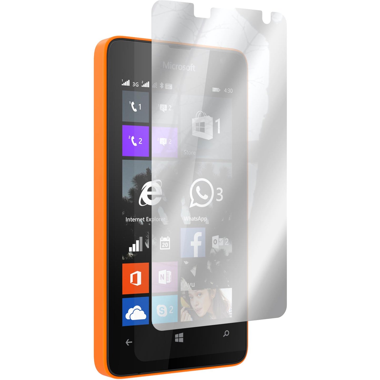 8 x Microsoft Lumia 430 Dual Displayschutzfolie verspiegelt