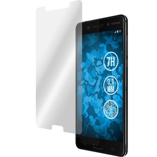 8 x  Nokia 6 Displayschutzfolie Fiber-Glas klar