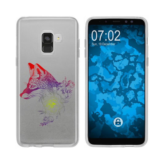 Galaxy A8 Plus (2018) Silikon-Hülle Floral Fuchs M1-5 Case