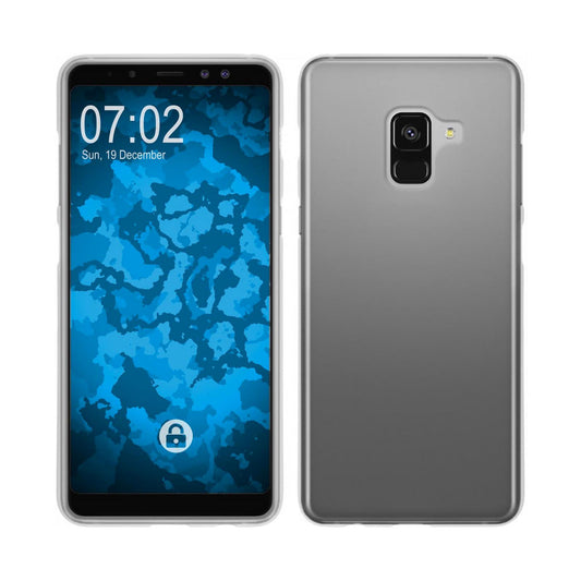 PhoneNatic Case kompatibel mit Samsung Galaxy A8 Plus (2018) - weiﬂ Silikon Hülle matt Cover