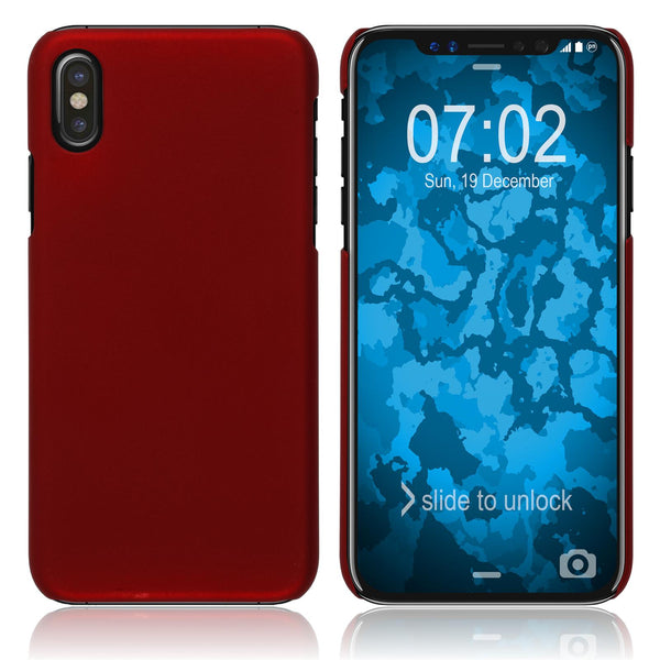 Hardcase für Apple iPhone Xs gummiert rot