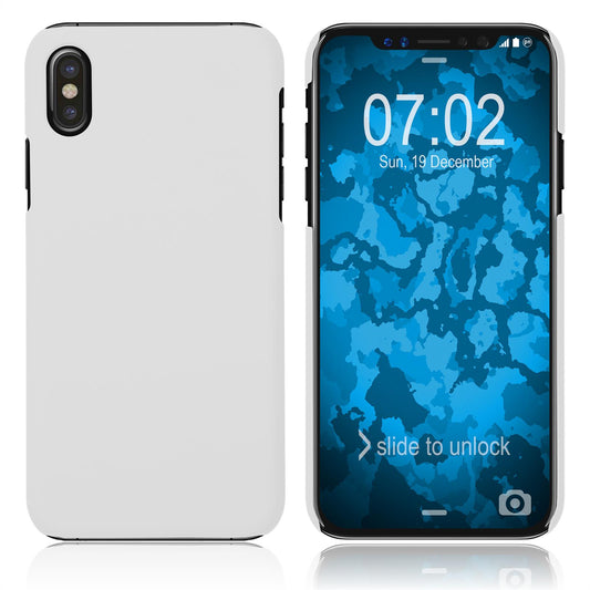 Hardcase für Apple iPhone Xs gummiert weifl