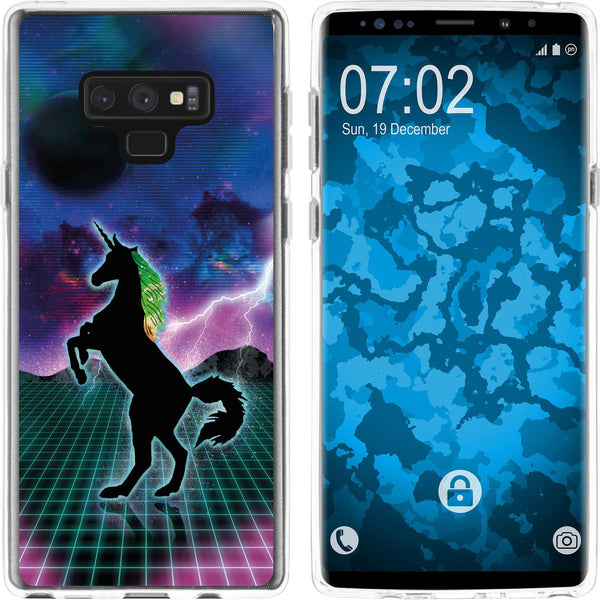 Galaxy Note 9 Silikon-Hülle Retro Wave Einhorn M2 Case