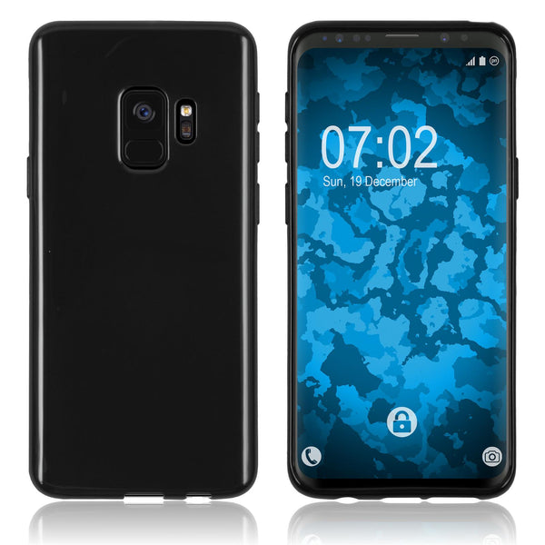 PhoneNatic Case kompatibel mit Samsung Galaxy S9 - schwarz Silikon Hülle transparent Cover