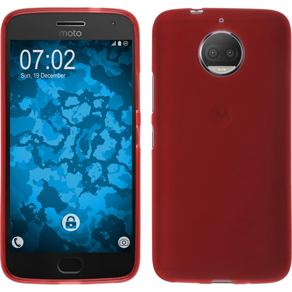 PhoneNatic Case kompatibel mit Lenovo Moto G5s Plus - rot Silikon Hülle matt Cover