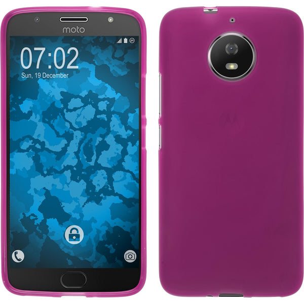 PhoneNatic Case kompatibel mit Lenovo Moto G5s - pink Silikon Hülle matt Cover