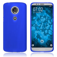 PhoneNatic Case kompatibel mit Motorola Moto E5 Plus - blau Silikon Hülle matt Cover