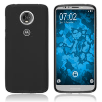 PhoneNatic Case kompatibel mit Motorola Moto E5 Plus - schwarz Silikon Hülle matt Cover