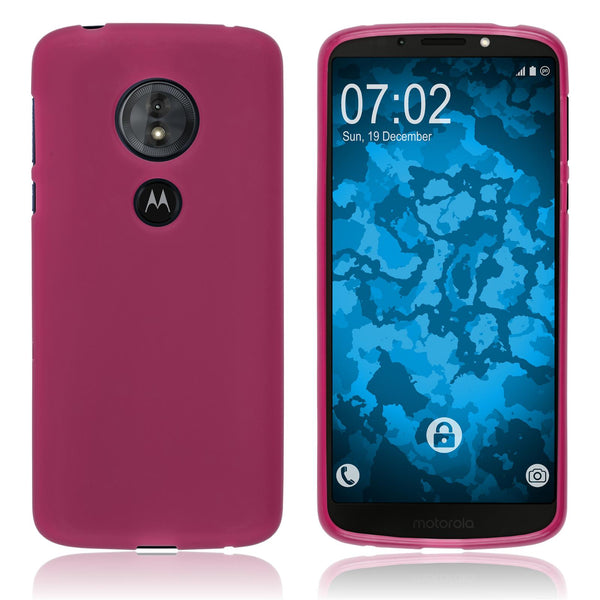 PhoneNatic Case kompatibel mit Lenovo Moto G6 Play - pink Silikon Hülle matt Cover