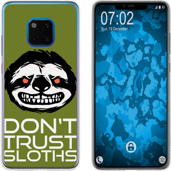 Mate 20 Pro Silikon-Hülle Crazy Animals Faultier M3 Case