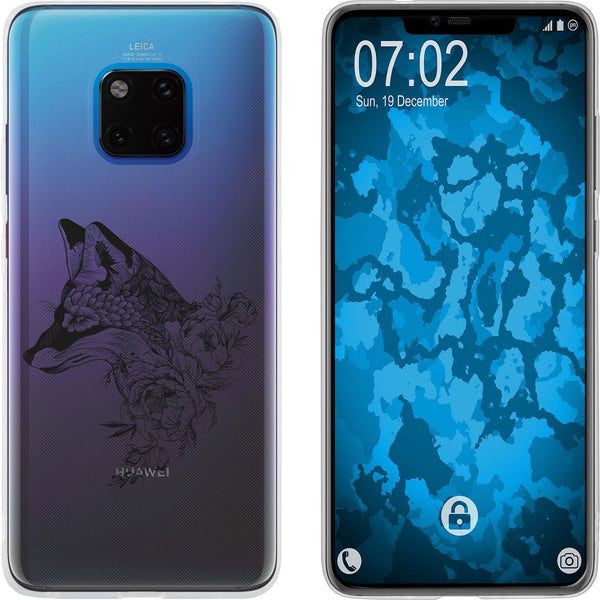 Mate 20 Pro Silikon-Hülle Floral Fuchs M1-1 Case