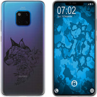 Mate 20 Pro Silikon-Hülle Floral Katze M2-1 Case